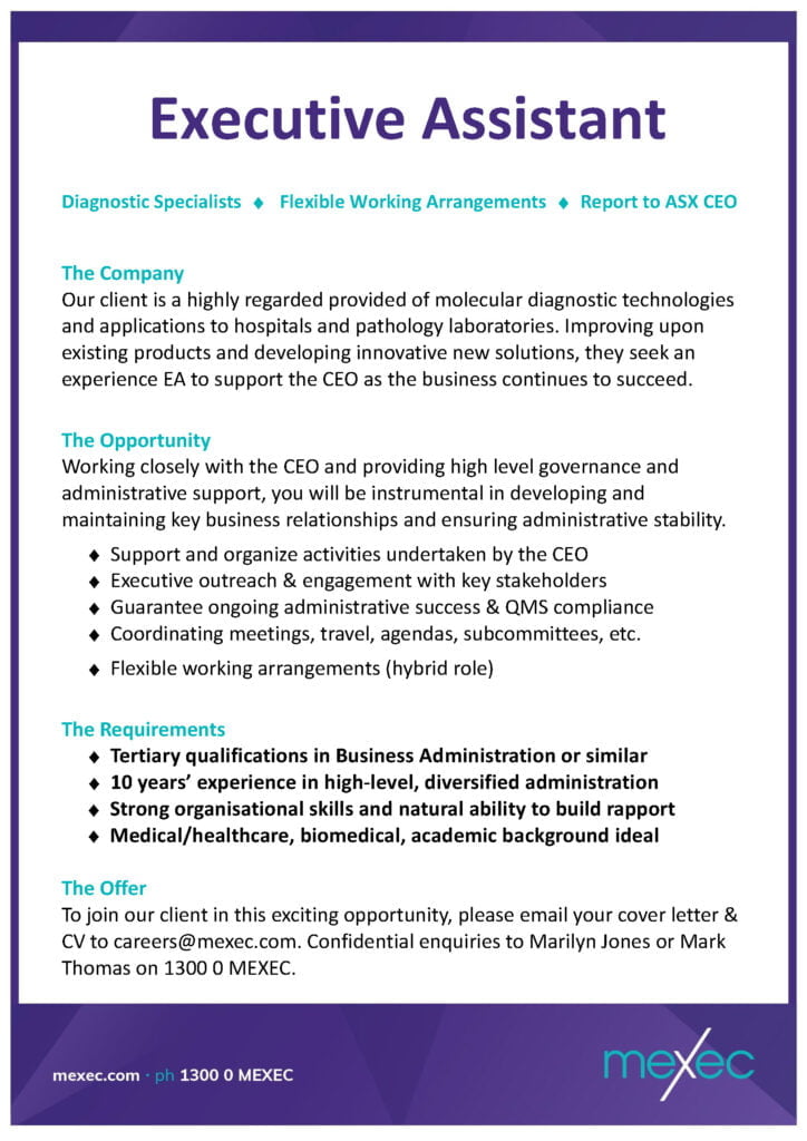 Genetic Signatures Executive Assistant Feb 23 Short Ad