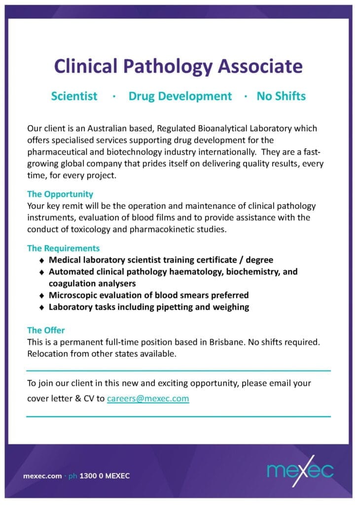 mexec Pathology Associate Short ad scaled 1