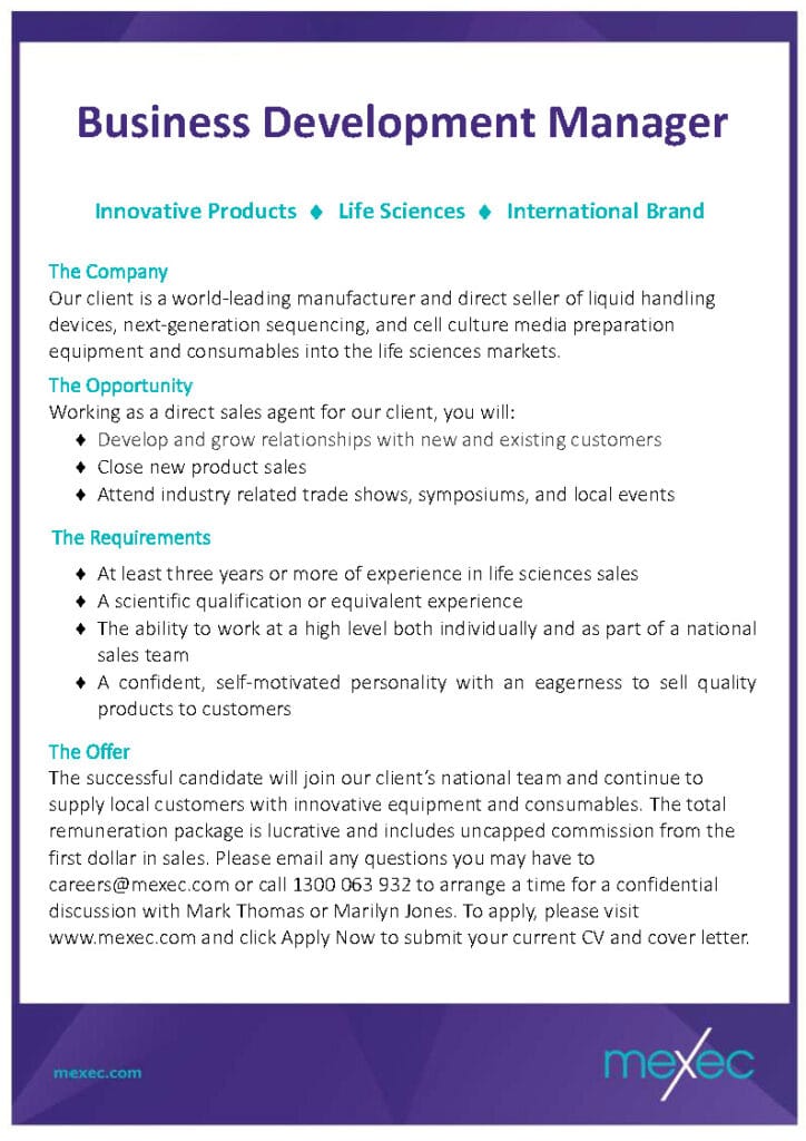 mexec Business Development Manager Short Ad