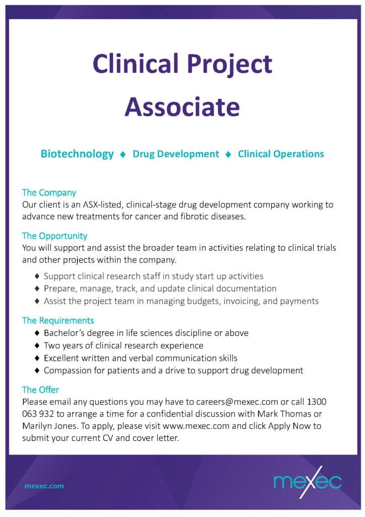 mexec Clinical Project Associate Short Ad