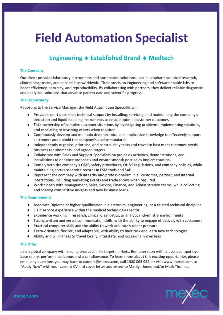 mexec Field Automation Specialist Long Ad